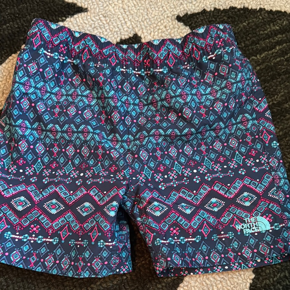 The North Face Geometric Swim Print Shorts - Blue and Pink